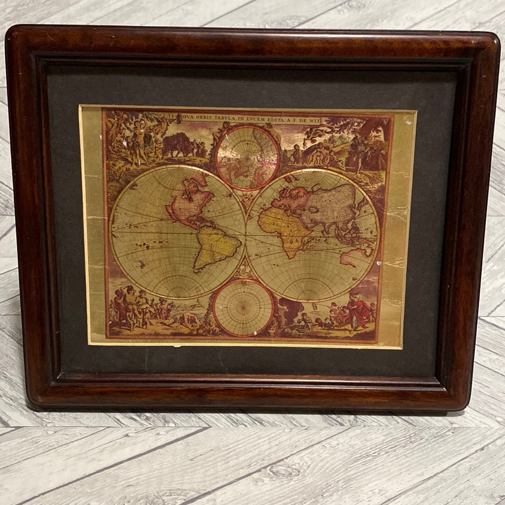 NOVA ORVIS TABVLA IN LVCEM EDITA A.F. DE WIT GOLF FOILED WORLD MAP